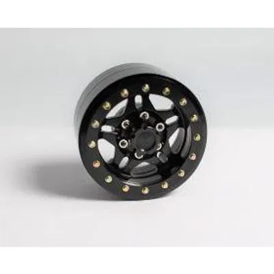 APS 1.9" 5-Spokes Beadlock Wheels(4) for Crawlers Black APS28501K