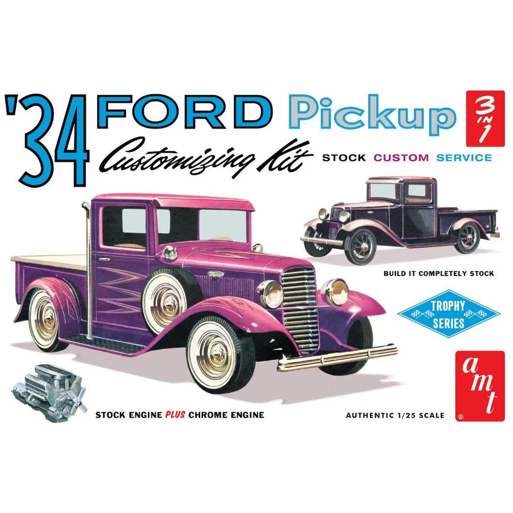 1934 Ford Pickup 1/25 Model Car Kit #1120/12 by AMT