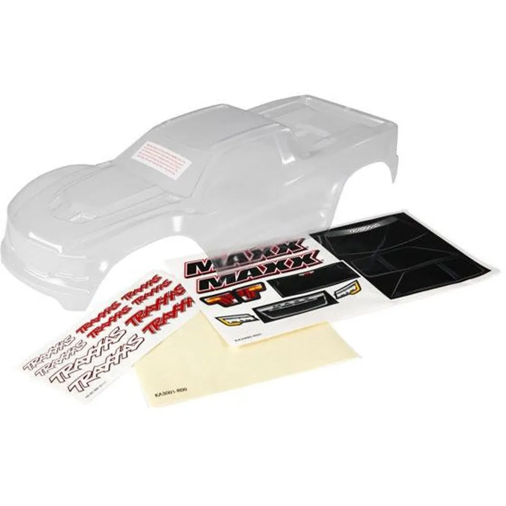 TRA8911 Body, Maxx (clear, untrimmed, requires painting)/ window masks/ decal sheet