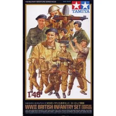 WWII British Infantry Set European #32526 1/48 Figure Kit by Tamiya