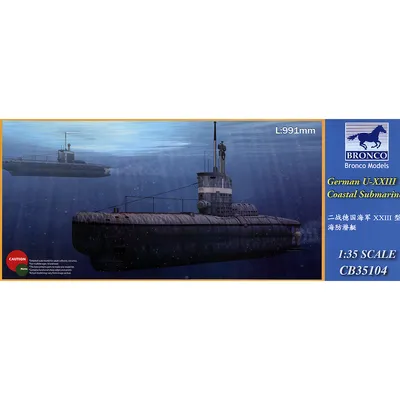 German Type XXIII Coastal Submarine 1/35 Model Submarine Kit #CB104 by Bronco