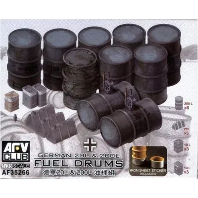 German 20L & 200L Fuel Drums 1/35 #AF35266 by AFV Club