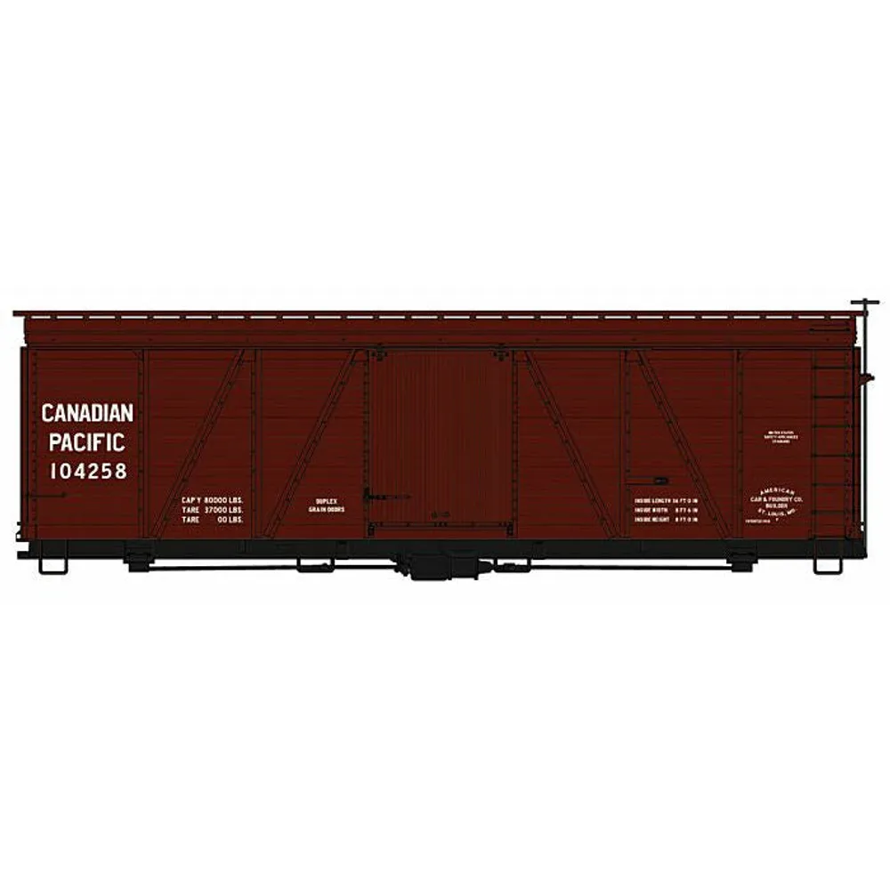 Folwer 36' Wood Boxcar - Kit Canadian Pacific 104258 (Boxcar Red)