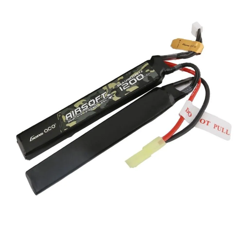 Gens Ace Airsoft 1200mAh 3S1P 11.1V 25C 2X LiPo Tamiya Plug