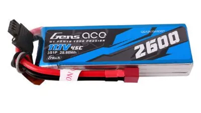 Gens Ace G-Tech Smart 3S LiPo Battery 45C (11.1V/2600mAh) w/Deans Connector - GEA263S45DGT