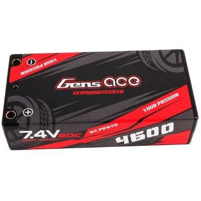 Gens Ace 2S LiPo Battery 60C (7.4V/4600mAh) w/4mm Bullets GEA46002S60X6