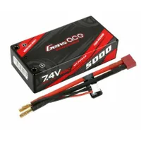 2s LiPo Battery 60C w/4mm Bullets & T-Style Adapter (7.4V/5000mAh)