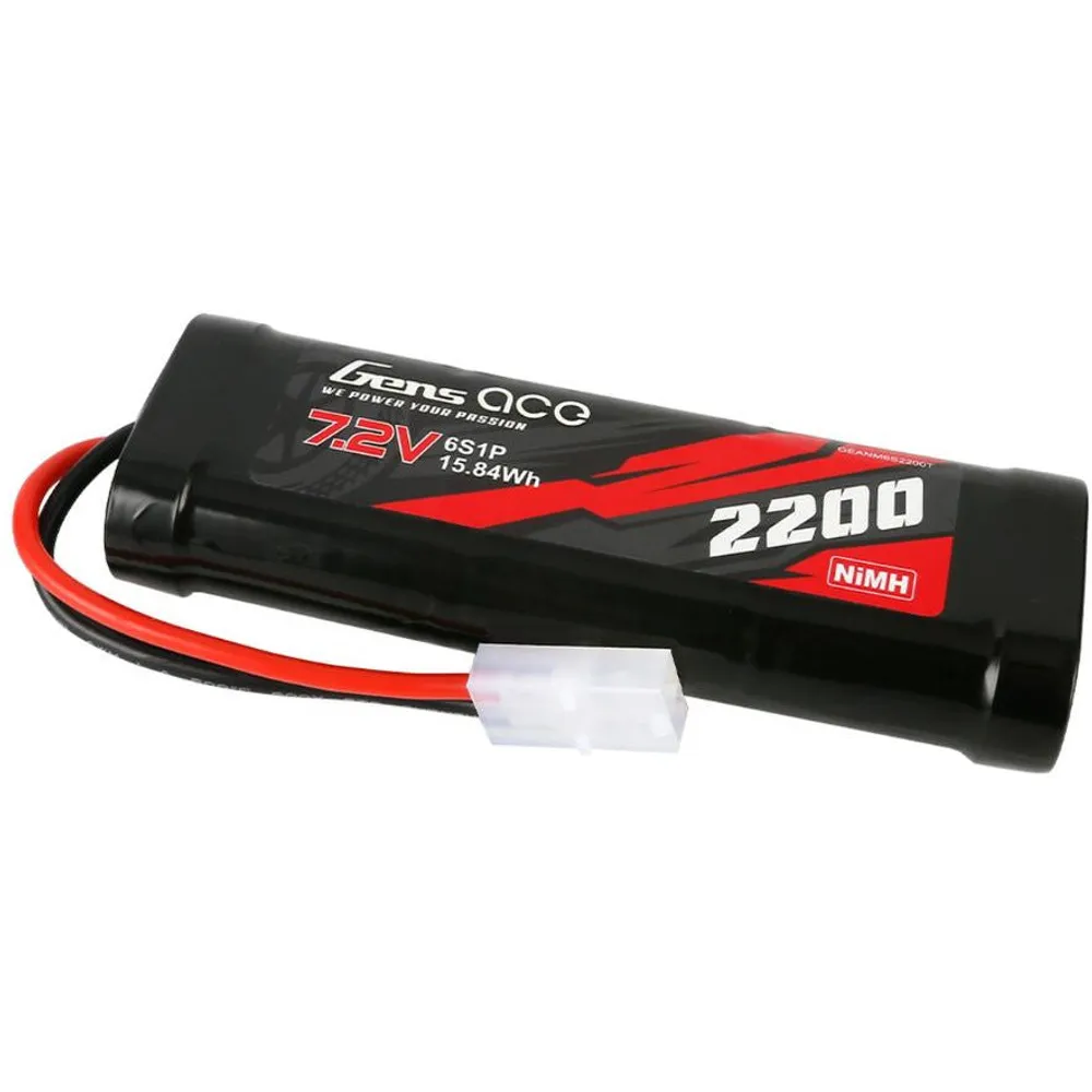 Gens Ace - 1254 - 2200mAh 6 Cell 7.2V Nimh Tamiya Plug Soft Case 139x48x25mm