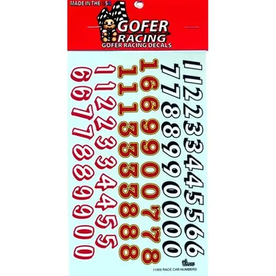 Race Car Number Decals 1/34 by Gofer Racing