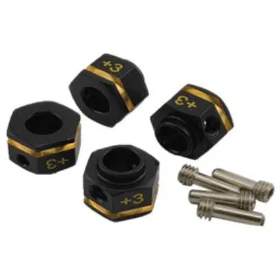 Hobby Details Brass Wheel Hex Adaptor Extensions +3 25g-Black(4)