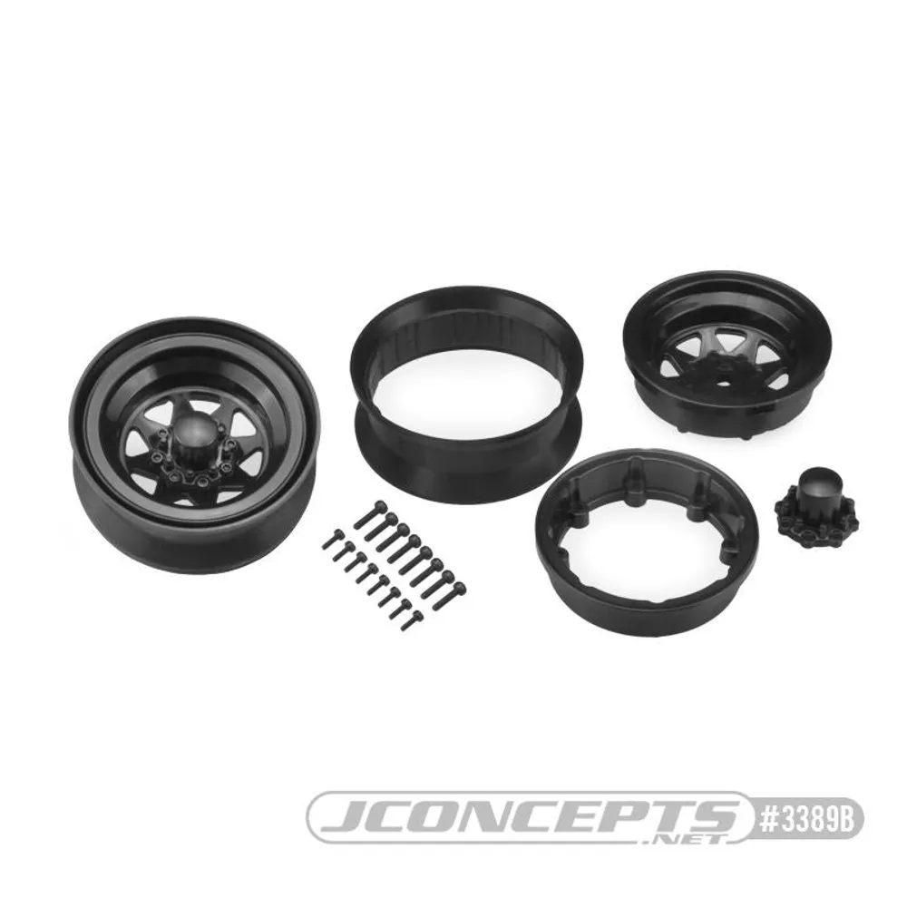 JConcepts Colt 1.9" beadlock wheel w/ cap - (black) - 2pc. JCO3389B