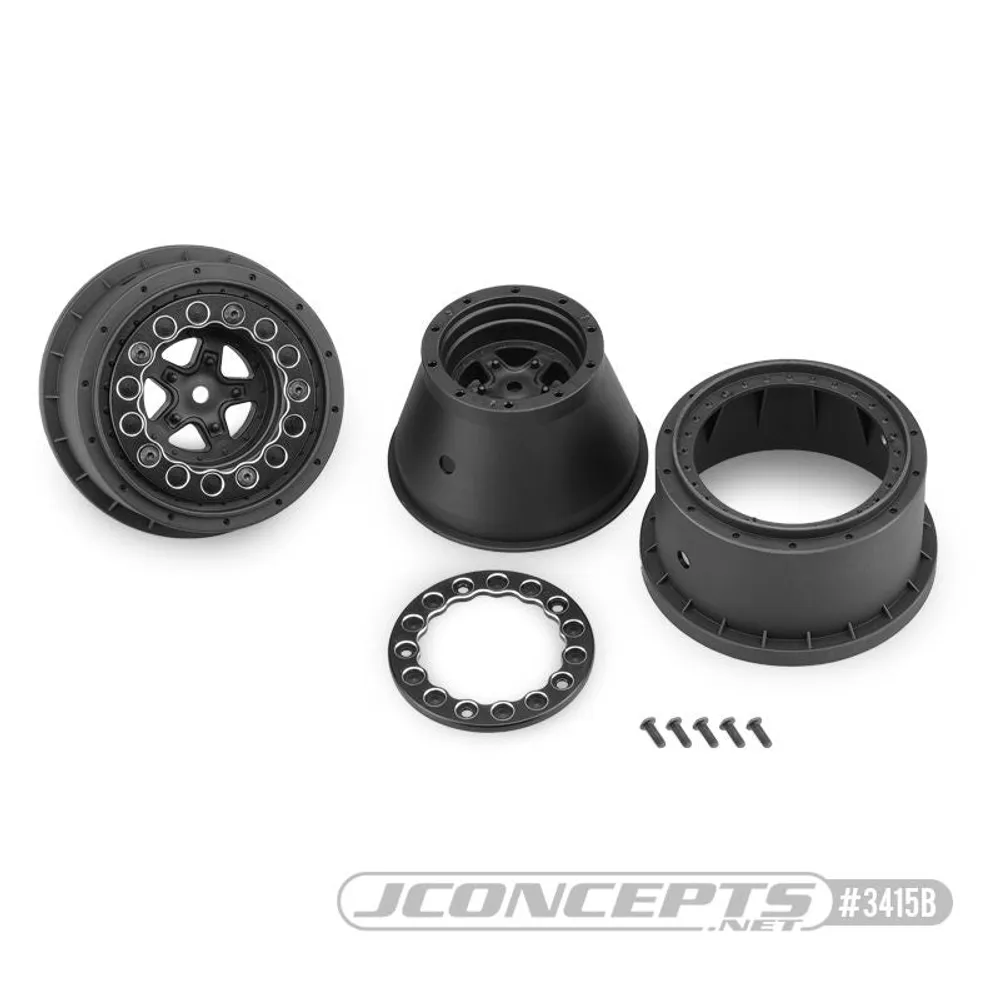 JConcepts Black Beadlock Starfish Mambo 2.2 Rear Wheel (2) JCO3415B