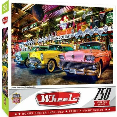 Master Pieces Wheels: Three Beauties Classic Cars Puzzle (750pc)