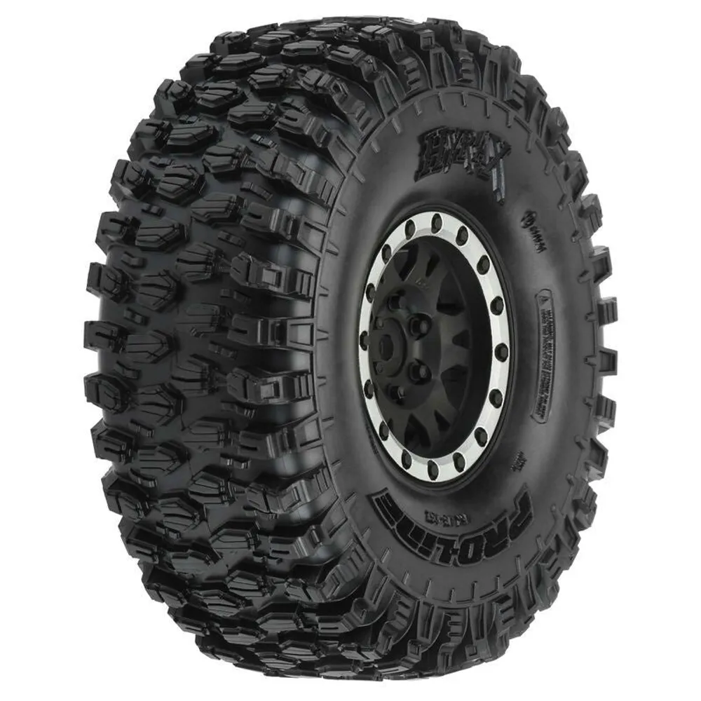 PRO10128-12 Hyrax 1.9" Tires w/Impulse Wheels (Black/Silver) (2) (Predator) w/12mm Hex