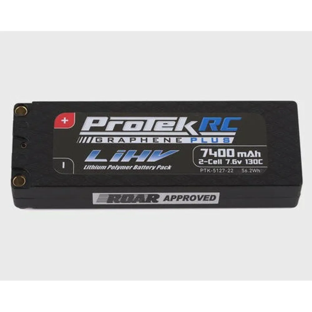 PTK-5127-22 2S 130C Low IR Si-Graphene + HV LiPo Battery (7.6V/7400mAh) w/5mm Connectors (ROAR Approved)