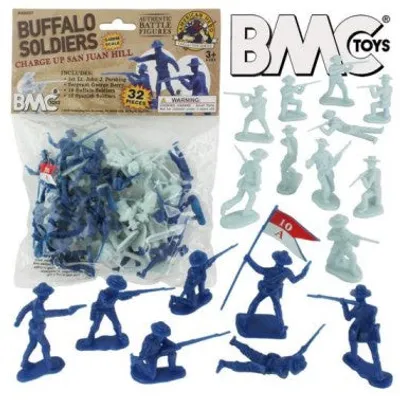 54mm San Juan Hill Buffalo Soldiers Figure Playset (32pcs) (Bagged)