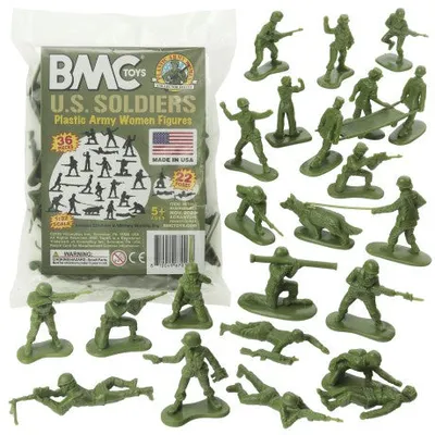 54mm US Army Women Soldiers Figure Playset (Olive Green) (36pcs) (Bagged)
