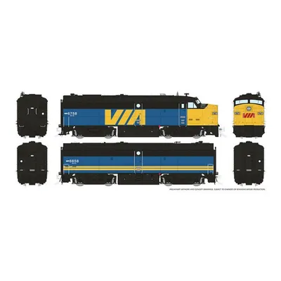 Rapido 21609 HO Scale MLW FPA-2u/FPB-2u Set, ESU Lok Sound DCC, VIA Rail, #6758 & 6858