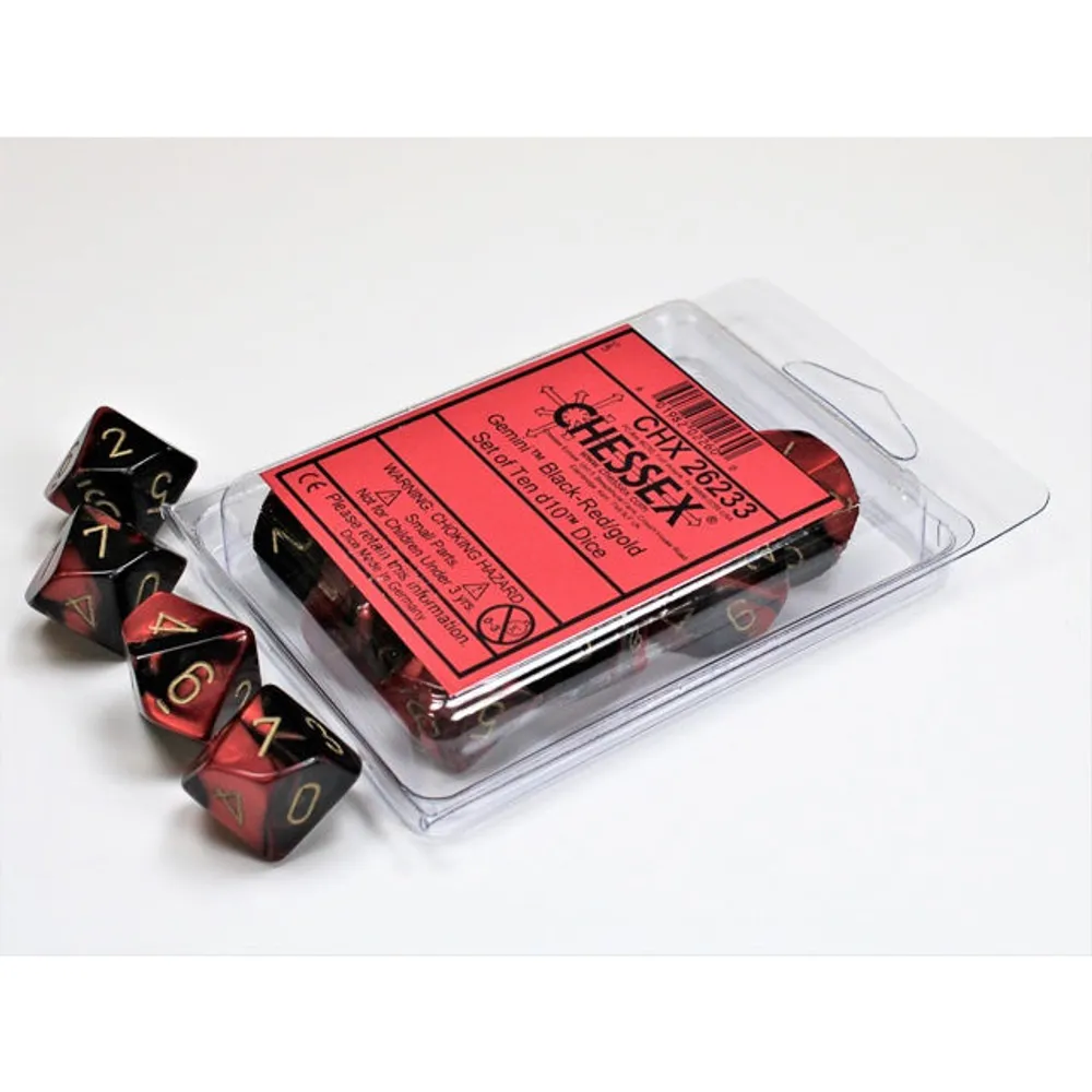 Chessex Gemini 10d10 Black-Red/Gold CHX26233