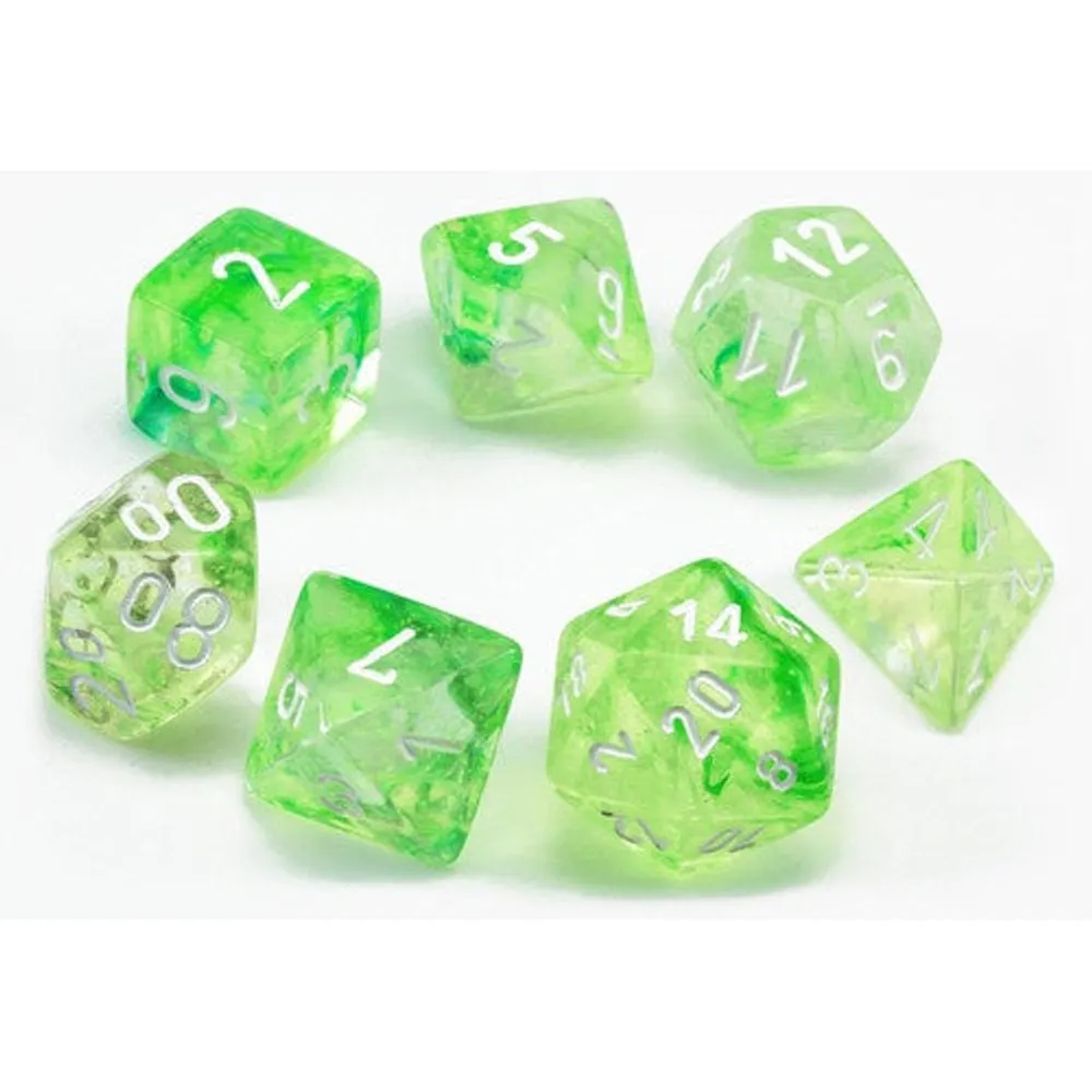 Chessex Nebula 7-Die Set Spring/White Luminary Glow CHX27555