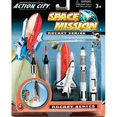 Space Shuttle & 4 Rockets Plastic Playset
