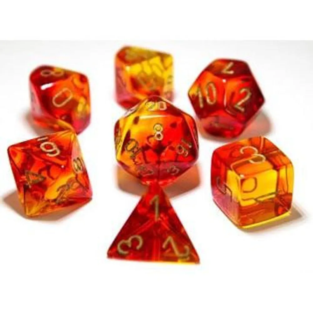 Chessex Gemini 7-Die Set Red-Yellow/Gold CHX30024