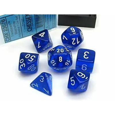 Chessex Translucent 7-Die Set Blue/White CHX23076