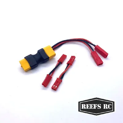 Reefs RC Pass Through XT60 Dual JST w/2 Male-Male JST Adaptors - SEHREEFS121