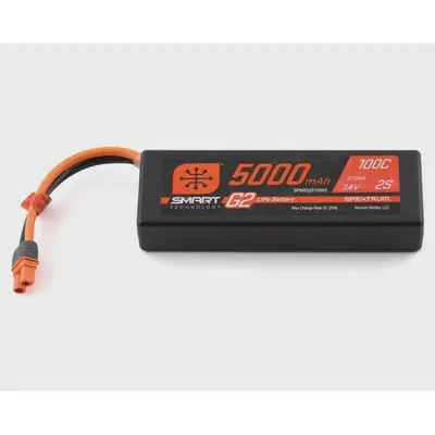 LiPo Battery (1): 7.4V 5000mAh 2S 100C Smart G2 Hardcase IC3  - SPMX52S100H3