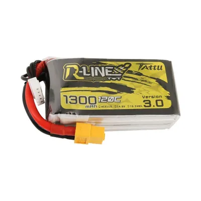 Tattu R-Line Version 3.0 1300mAh 14.8V 120C 4S1P Lipo w/ XT60