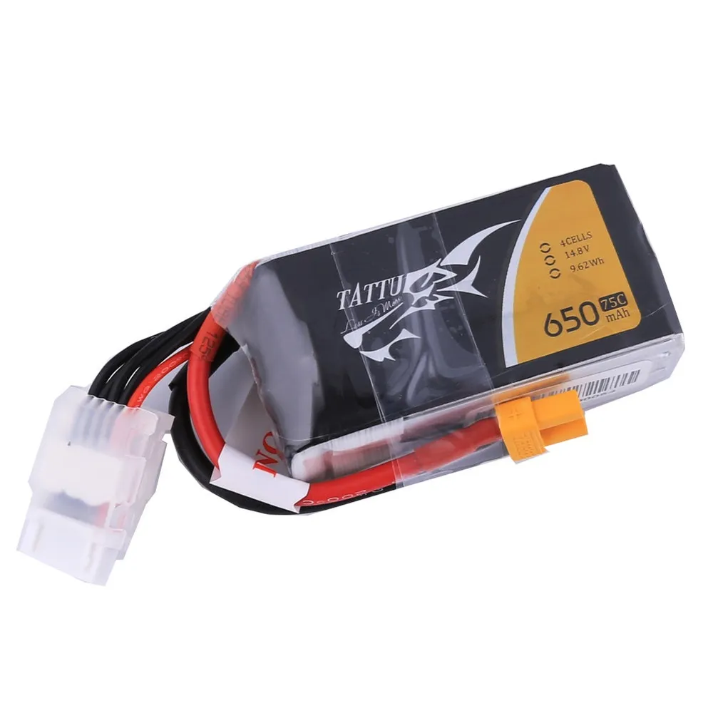 Tattu 650mAh 4S1P 14.8V 75C LiPo XT30 Plug Soft Case