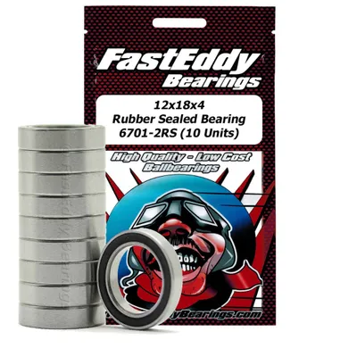 Fast Eddy Rubber Sealed Bearings (1): 12x18x4 TFE270 6701-2RS