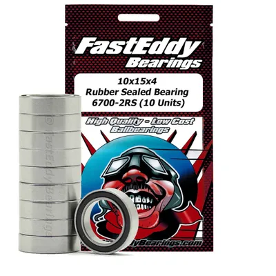 Fast Eddy Rubber Sealed Bearings Pack (10): 10x15x4 TFE273 6700-2RS