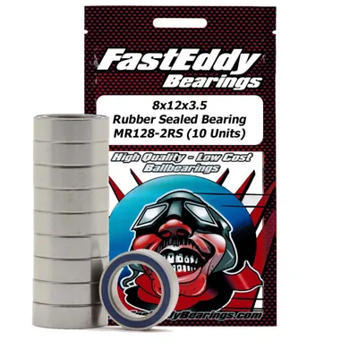 Fast Eddy Rubber Sealed Bearings (1): 8x12x3.5 TFE276 MR128-2RS
