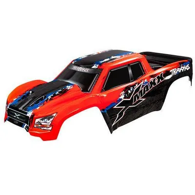 Traxxas Body, X-Maxx, red (painted, decals applied) (assembled with front & rear body mounts, rear body support, and tailgate protector) TRA7811R