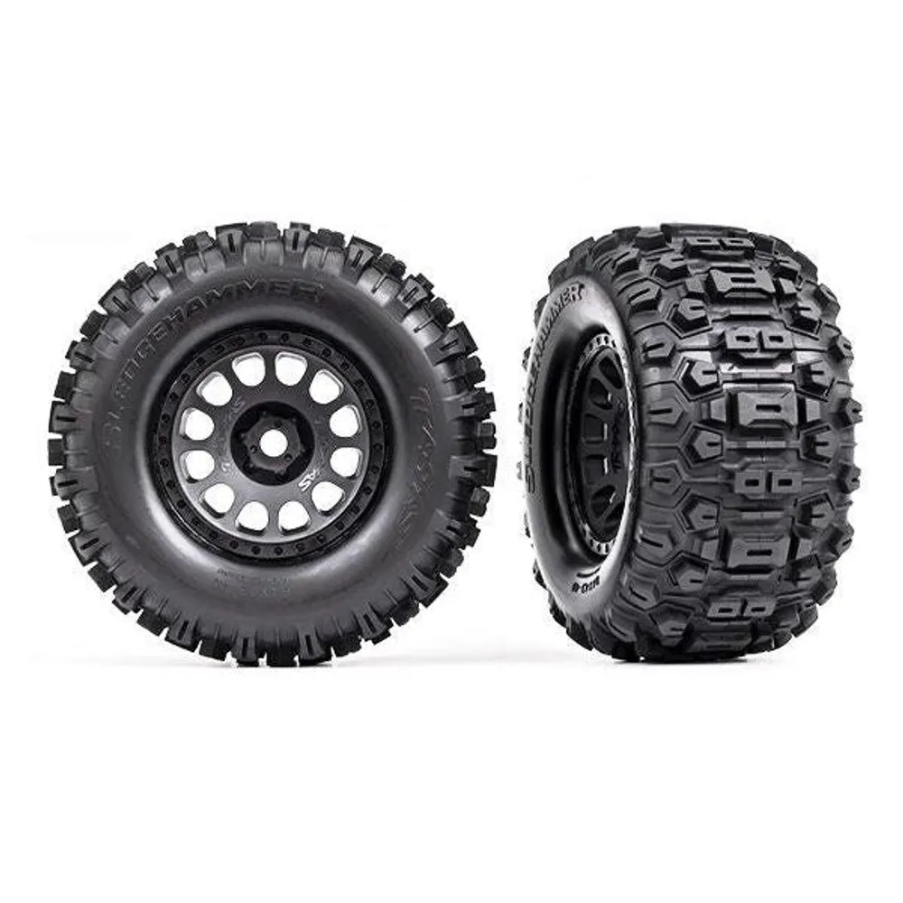 Traxxas Pre-Mounted Sledgehammer Tires (Black) (2) TRA7876