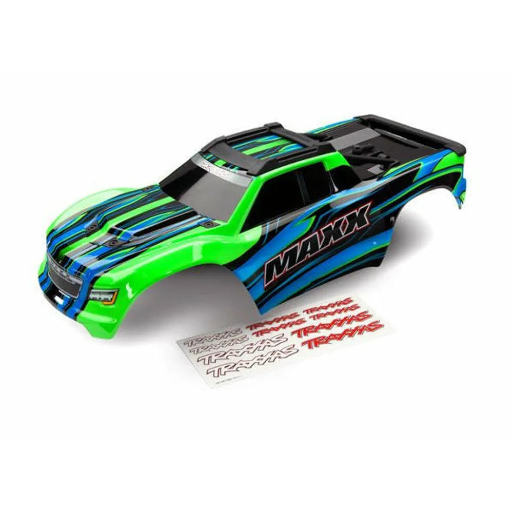 TRA8911G Traxxas Body, Maxx V1, green (painted)/ decal sheet