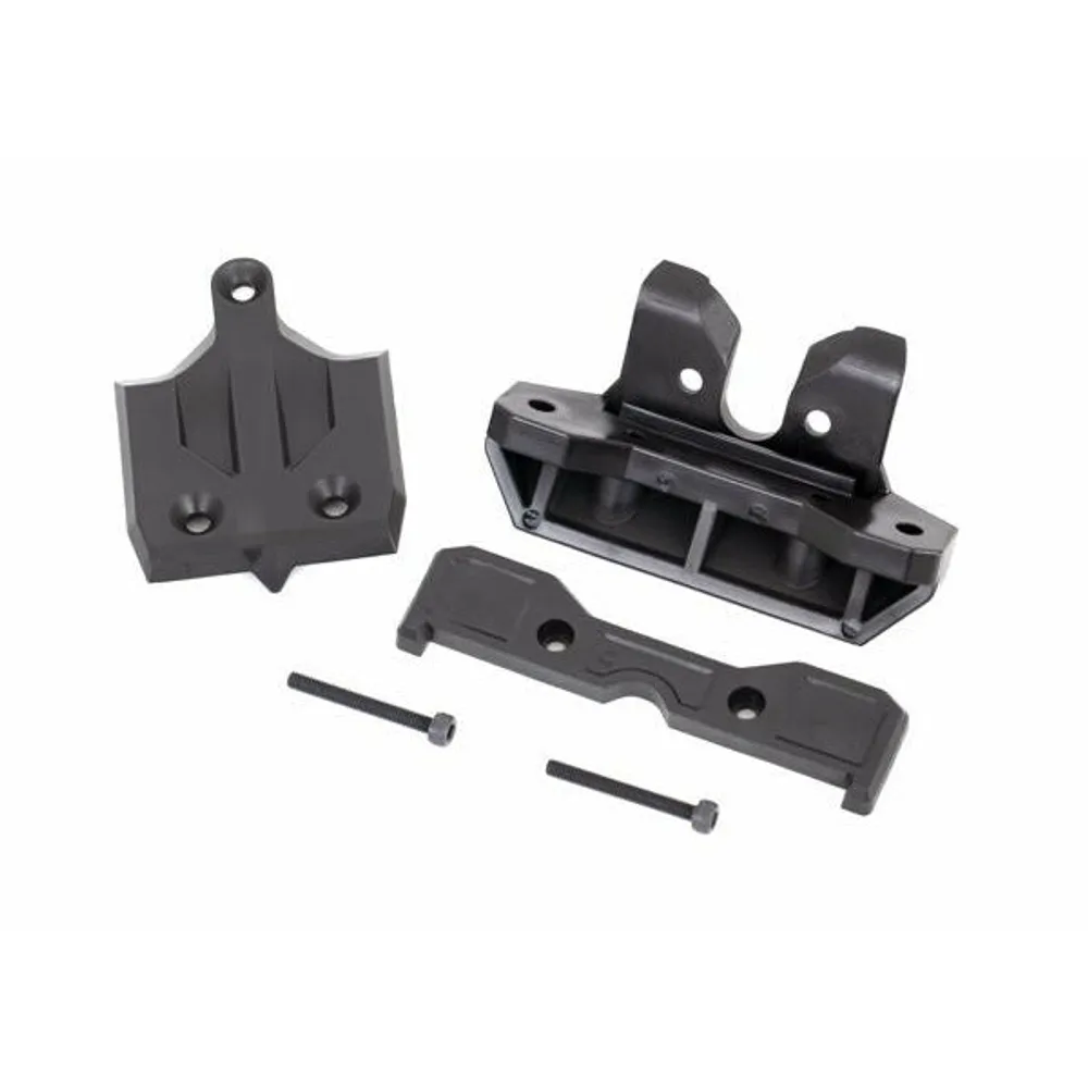 TRA9536 Traxxas Bumper, rear/ skidplate, rear/ tie bar mount, rear/ 3x25