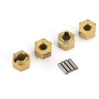 Wheel Hubs and Axle Pins(4): 7mm Hex - Brass TRA9750X