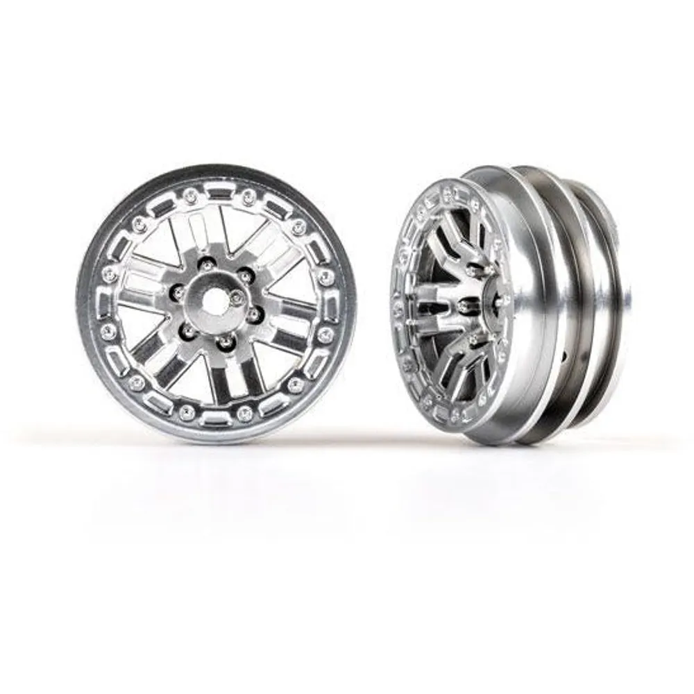 Traxxas Wheels, 1.0" (Satin Chrome) (2) - TRA9768-SATIN