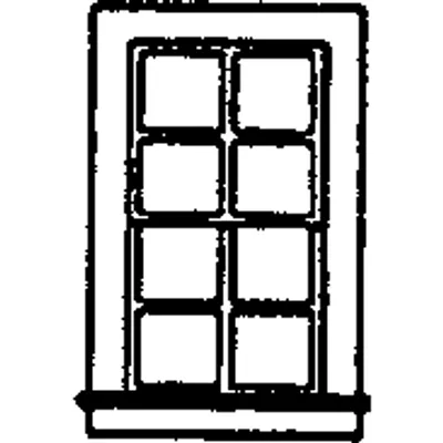 Window: Double-Hung, 8-Pane - Scale 27 x 48" 68.6 x 122cm pkg(8)