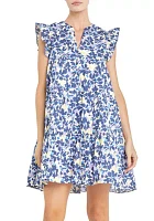 Floral Printed Babydoll Mini Dress