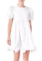 Poplin Corsage Mini Dress