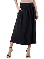 Womens Foldover Maxi Skirt With Pockets