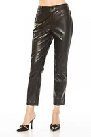 Mila Mid Rise Slim Fit Faux Leather Pants