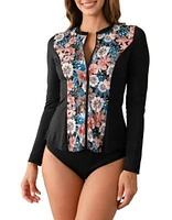 MOONSHADOW LONG SLEEVE ZIPPER SWIM SHIRT