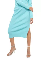 Midi Knit Skirt with Side Slit