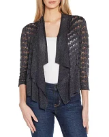 Pointelle Stich Flowy Open Cardigan