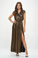 METALLIC MAXI DRESS