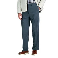 Haggar Premium Comfort Subtle Plaid Classic Fit Flat Front Dress Pant